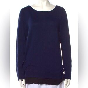 Rag & Bone Navy Blue Black Womwns Oulliver Long Sleeve Sweater Medium